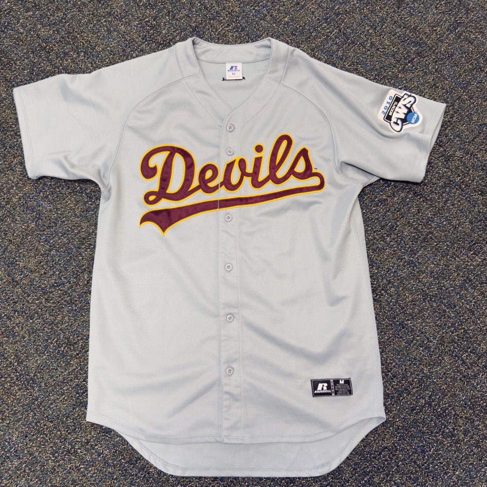 Arizona State Sun Devils Baseball Jersey Mens M Gray 2010 College World Series